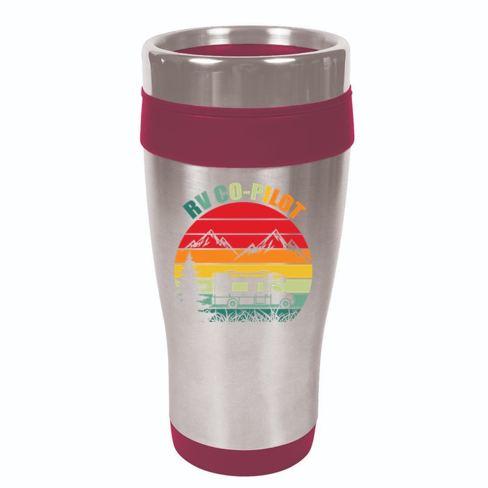 Funny RV CoPilot Adventure Awaits RV Camping 16oz Travel Tumbler