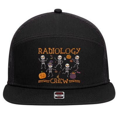 Funny Radiology Crew Dancing Skeleton Pumpkin Halloween 7 Panel Mesh Trucker Snapback Hat