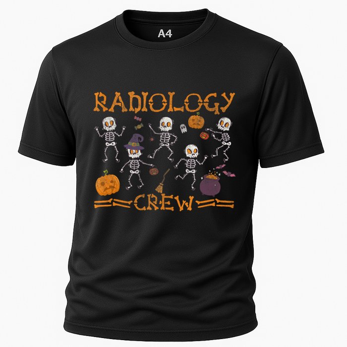 Funny Radiology Crew Dancing Skeleton Pumpkin Halloween Cooling Performance Crew T-Shirt