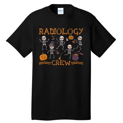 Funny Radiology Crew Dancing Skeleton Pumpkin Halloween Tall T-Shirt