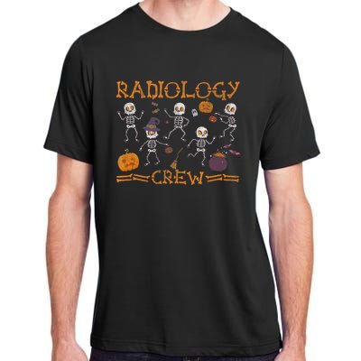 Funny Radiology Crew Dancing Skeleton Pumpkin Halloween Adult ChromaSoft Performance T-Shirt