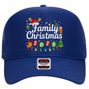 Family Reunion Christmas 2025 Holiday Xmas Pajamas Matching High Crown Mesh Back Trucker Hat