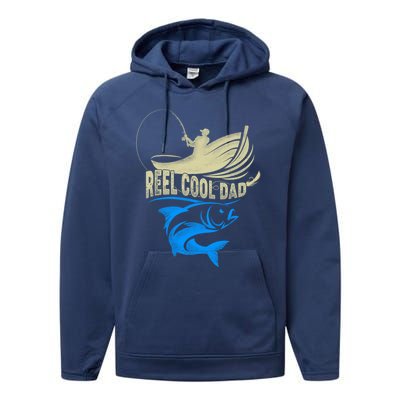 Fishing Reel Cool Dad Father’s Day For Fisher Funny Gift Performance Fleece Hoodie