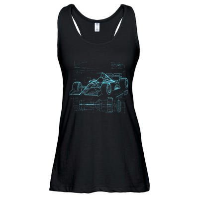 Formula Racing Car Silhouette Mechanic Car Guys Ladies Essential Flowy Tank
