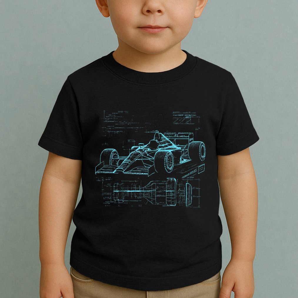 Formula Racing Car Silhouette Mechanic Car Guys Toddler T-Shirt