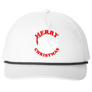 Funny Retro Christmas Santa Rock And Roll Gift Snapback Five-Panel Rope Hat