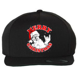 Funny Retro Christmas Santa Rock And Roll Gift Wool Snapback Cap