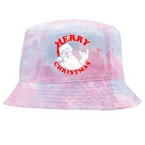 Funny Retro Christmas Santa Rock And Roll Gift Tie-Dyed Bucket Hat