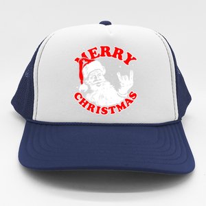 Funny Retro Christmas Santa Rock And Roll Gift Trucker Hat