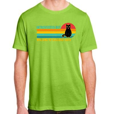 Funny Retro Cat Introverted But Willing To Discuss Cats Adult ChromaSoft Performance T-Shirt