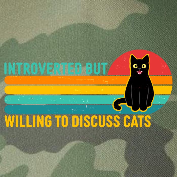 Funny Retro Cat Introverted But Willing To Discuss Cats Legacy Tie Dye Trucker Hat
