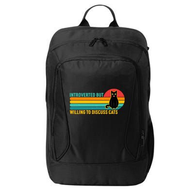Funny Retro Cat Introverted But Willing To Discuss Cats City Backpack