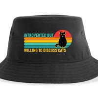 Funny Retro Cat Introverted But Willing To Discuss Cats Sustainable Bucket Hat