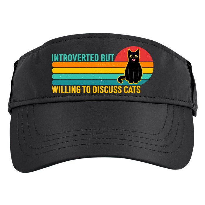 Funny Retro Cat Introverted But Willing To Discuss Cats Adult Drive Performance Visor