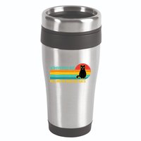 Funny Retro Cat Introverted But Willing To Discuss Cats 16oz Travel Tumbler