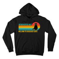 Funny Retro Cat Introverted But Willing To Discuss Cats Tall Hoodie