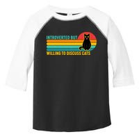 Funny Retro Cat Introverted But Willing To Discuss Cats Toddler Fine Jersey T-Shirt