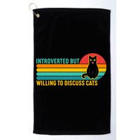 Funny Retro Cat Introverted But Willing To Discuss Cats Golf Towel