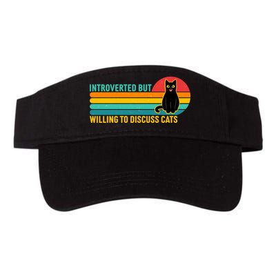 Funny Retro Cat Introverted But Willing To Discuss Cats Valucap Bio-Washed Visor
