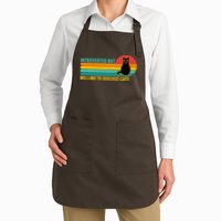 Funny Retro Cat Introverted But Willing To Discuss Cats Apron
