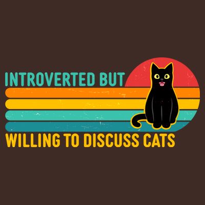 Funny Retro Cat Introverted But Willing To Discuss Cats T-Shirt
