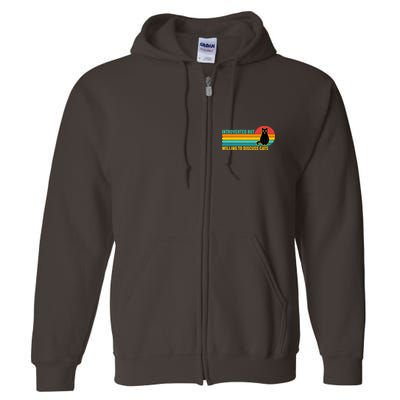 Funny Retro Cat Introverted But Willing To Discuss Cats Full Zip Hoodie