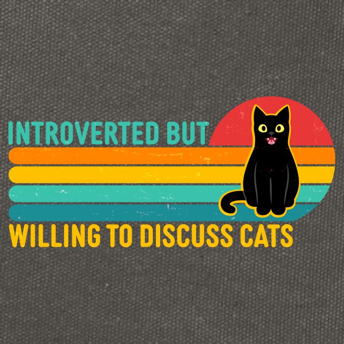Funny Retro Cat Introverted But Willing To Discuss Cats Cotton Canvas Backpack
