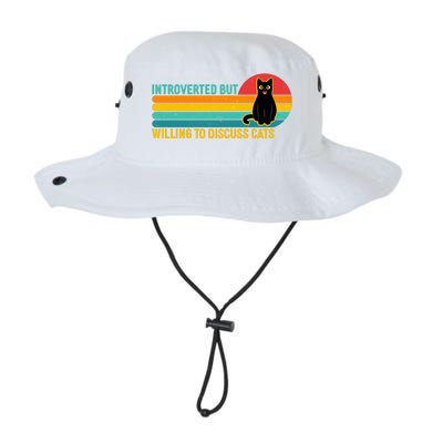 Funny Retro Cat Introverted But Willing To Discuss Cats Legacy Cool Fit Booney Bucket Hat