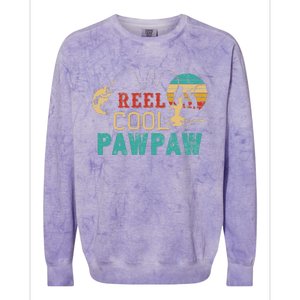 Fishing Reel Cool Pawpaw Father’s Day Gift Fisherman Pawpaw Colorblast Crewneck Sweatshirt