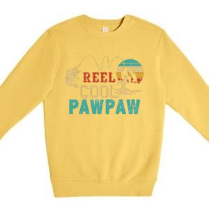 Fishing Reel Cool Pawpaw Father’s Day Gift Fisherman Pawpaw Premium Crewneck Sweatshirt