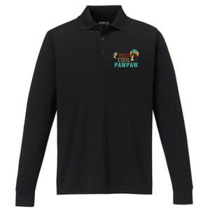 Fishing Reel Cool Pawpaw Father’s Day Gift Fisherman Pawpaw Performance Long Sleeve Polo