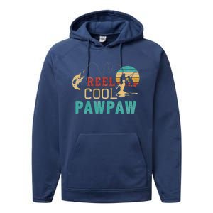 Fishing Reel Cool Pawpaw Father’s Day Gift Fisherman Pawpaw Performance Fleece Hoodie