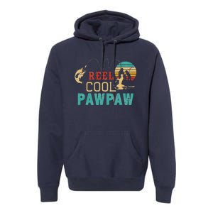 Fishing Reel Cool Pawpaw Father’s Day Gift Fisherman Pawpaw Premium Hoodie