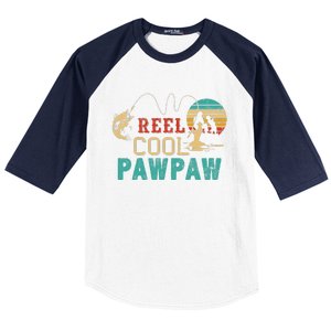 Fishing Reel Cool Pawpaw Father’s Day Gift Fisherman Pawpaw Baseball Sleeve Shirt