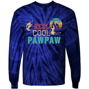 Fishing Reel Cool Pawpaw Father’s Day Gift Fisherman Pawpaw Tie-Dye Long Sleeve Shirt