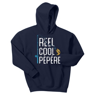 Fishing Reel Cool Pepere Father’s Day Gift Fisherman Pèpére Kids Hoodie