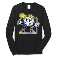 Funny Retro Cartoon Golf Ball Taking Selfie Long Sleeve Shirt