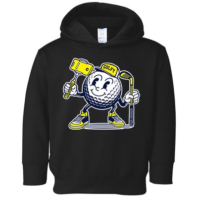 Funny Retro Cartoon Golf Ball Taking Selfie Toddler Hoodie