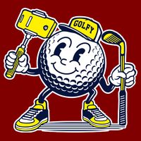 Funny Retro Cartoon Golf Ball Taking Selfie Cooling Performance Crew T-Shirt