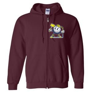 Funny Retro Cartoon Golf Ball Taking Selfie Full Zip Hoodie