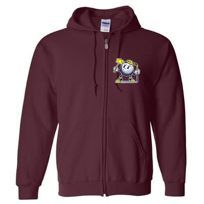 Funny Retro Cartoon Golf Ball Taking Selfie Full Zip Hoodie