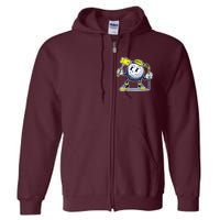 Funny Retro Cartoon Golf Ball Taking Selfie Full Zip Hoodie