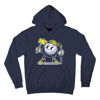 Funny Retro Cartoon Golf Ball Taking Selfie Tall Hoodie