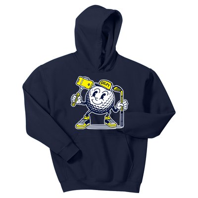 Funny Retro Cartoon Golf Ball Taking Selfie Kids Hoodie