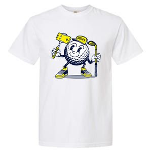 Funny Retro Cartoon Golf Ball Taking Selfie Garment-Dyed Heavyweight T-Shirt