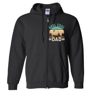 Funny Reel Cool Dad Fishing Fisherman Retro Fish Father Papa Full Zip Hoodie