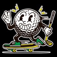 Funny Retro Cartoon Skateboarding Golf Ball Bag