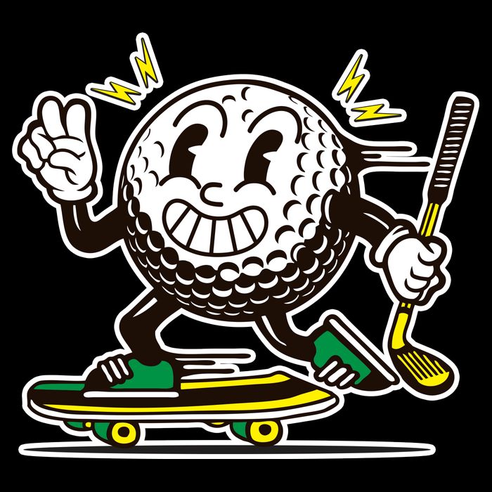 Funny Retro Cartoon Skateboarding Golf Ball Bag