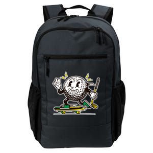 Funny Retro Cartoon Skateboarding Golf Ball Daily Commute Backpack