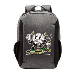 Funny Retro Cartoon Skateboarding Golf Ball Vector Backpack